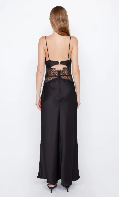 CAMILLE MAXI DRESS - BLACK/BLACK