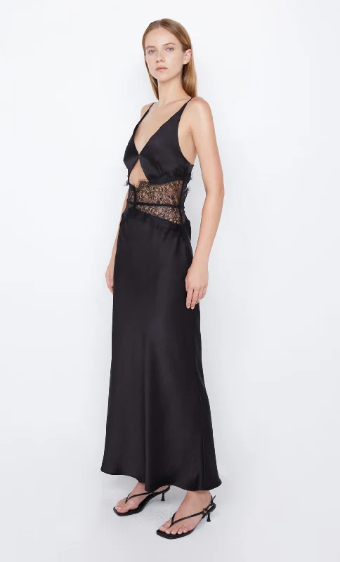 CAMILLE MAXI DRESS - BLACK/BLACK