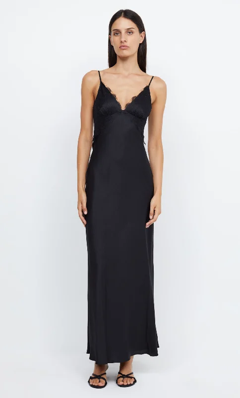 EMERY LACE MAXI DRESS - BLACK/BLACK