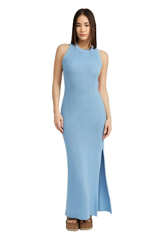 HALTER NECK MAXI DRESS WITH OPEN BACK