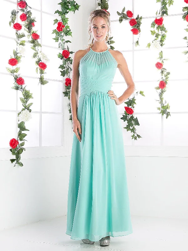 Long Halter Chiffon Dress by Cinderella Divine CH1501