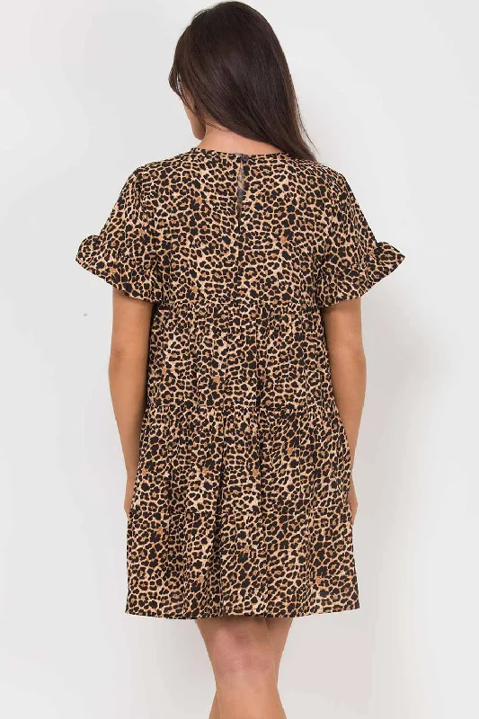 Leopard Print Tiered Dress