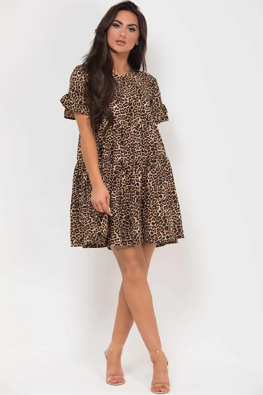 Leopard Print Tiered Dress