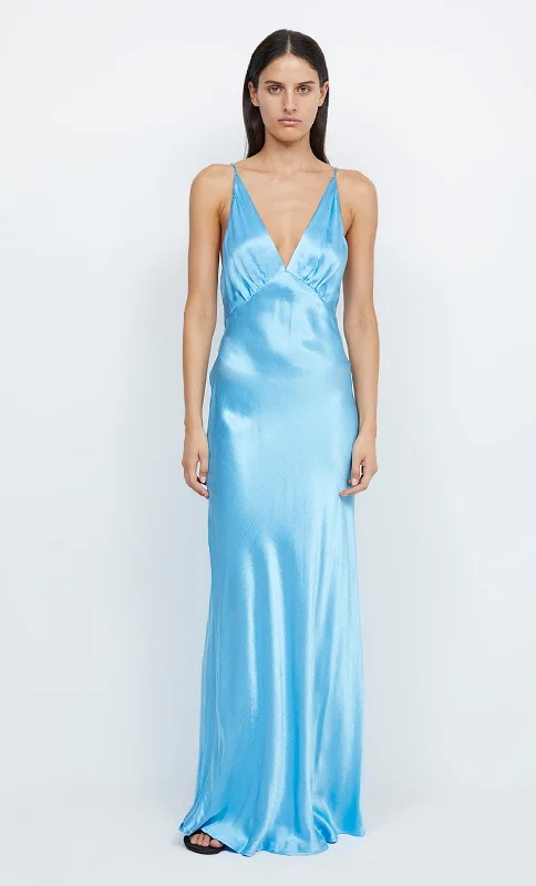 LORELAI V MAXI DRESS - TOPAZ BLUE