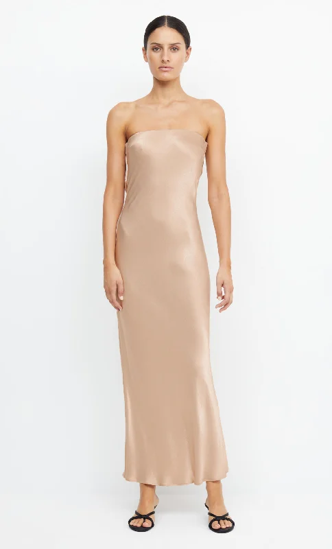 MOON DANCE STRAPLESS DRESS - GOLDEN