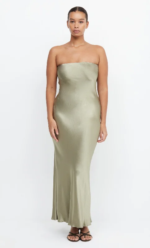 MOON DANCE STRAPLESS DRESS - SAGE