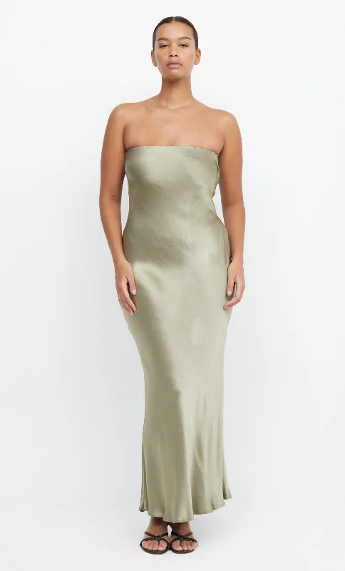 MOON DANCE STRAPLESS DRESS - SAGE