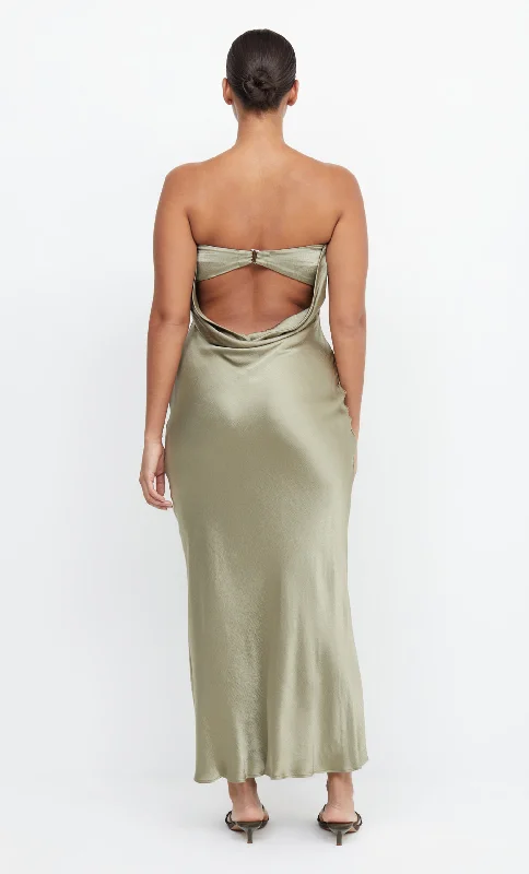 MOON DANCE STRAPLESS DRESS - SAGE