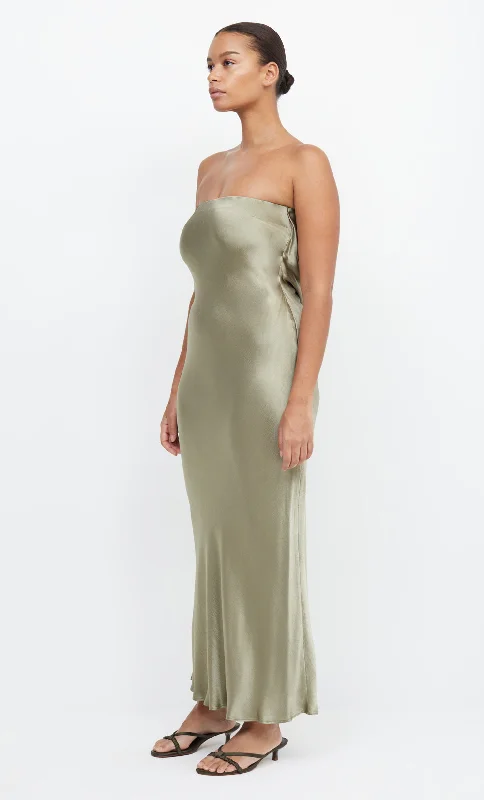 MOON DANCE STRAPLESS DRESS - SAGE