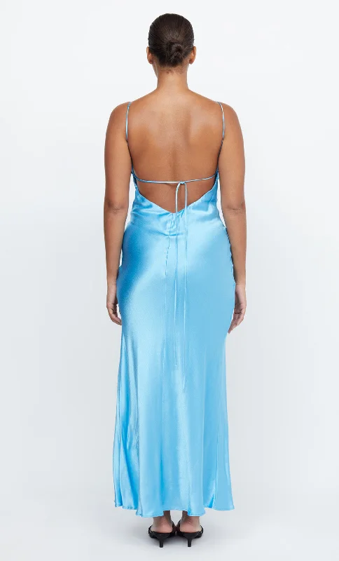 REN SPLIT MAXI DRESS - TOPAZ BLUE