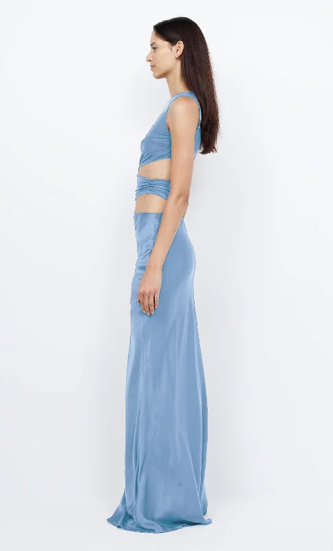 WHORL ASYM DRESS - MERIDIAN BLUE