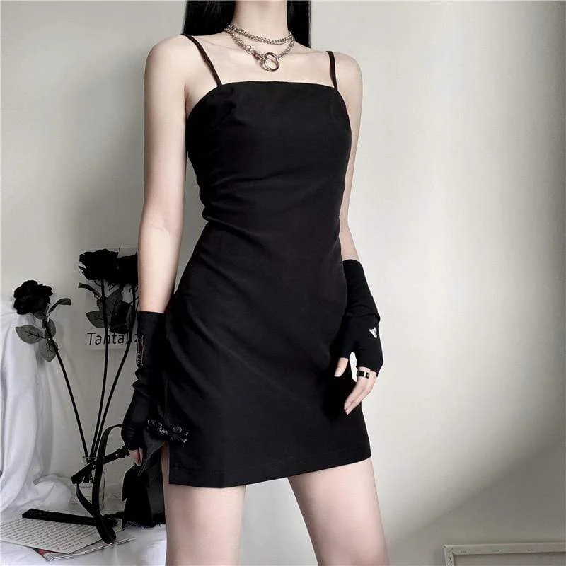 Goth Slim-cut Slip Dress