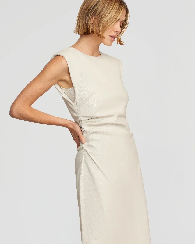 Iman Split-Hem Cotton Twill Dress