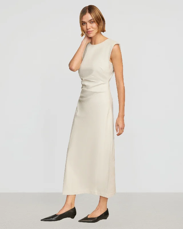 Iman Split-Hem Cotton Twill Dress