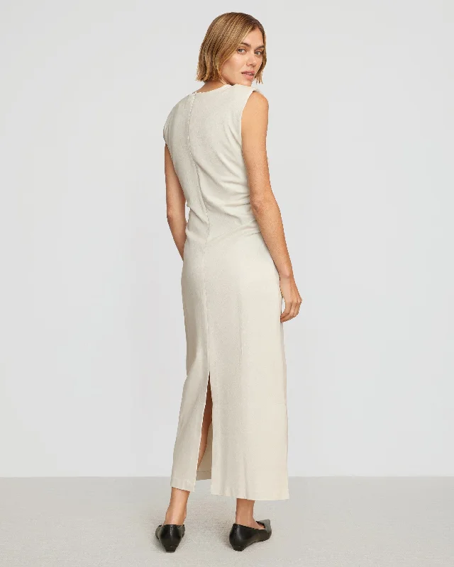 Iman Split-Hem Cotton Twill Dress