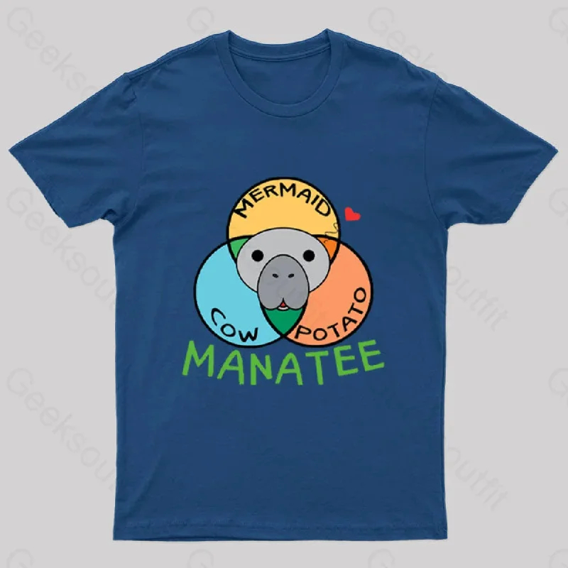 Manatee Cow Mermaid Potato Nerd T-Shirt