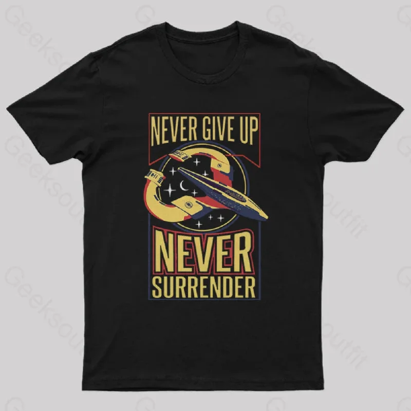 NSEA Protector Never Give Up Never Surrender v2 Nerd T-Shirt